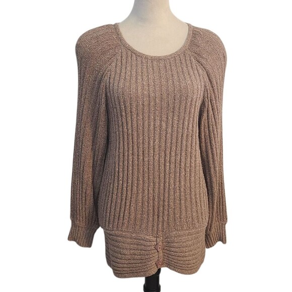 Raoul Sweaters - Vtg Raoul Women M Silk/Angora Rabbit Brown Knit Sweater Shoulder Pads Soft Cozy
